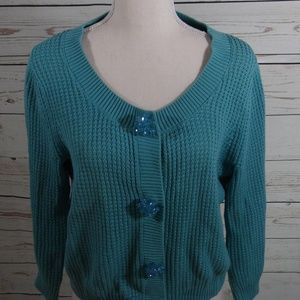 EUC August Silk Cardigan Sweater Size Medium